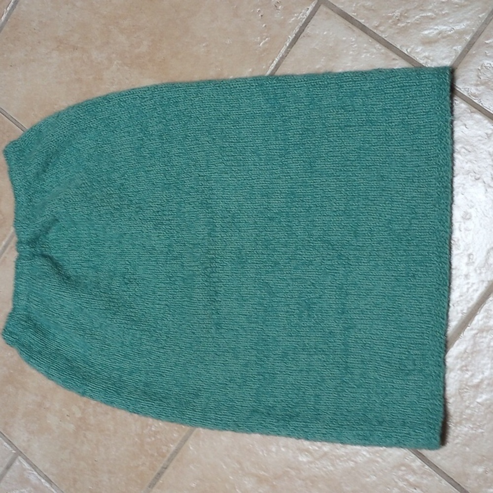 Vintage Hand Knit Deep Turquoise Skirt Set - Picture 13 of 15